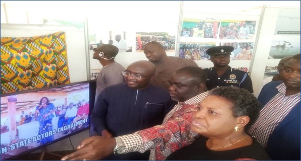 His excellency the vice president dr. mahamadu bawumia visited mot stand in kumasi