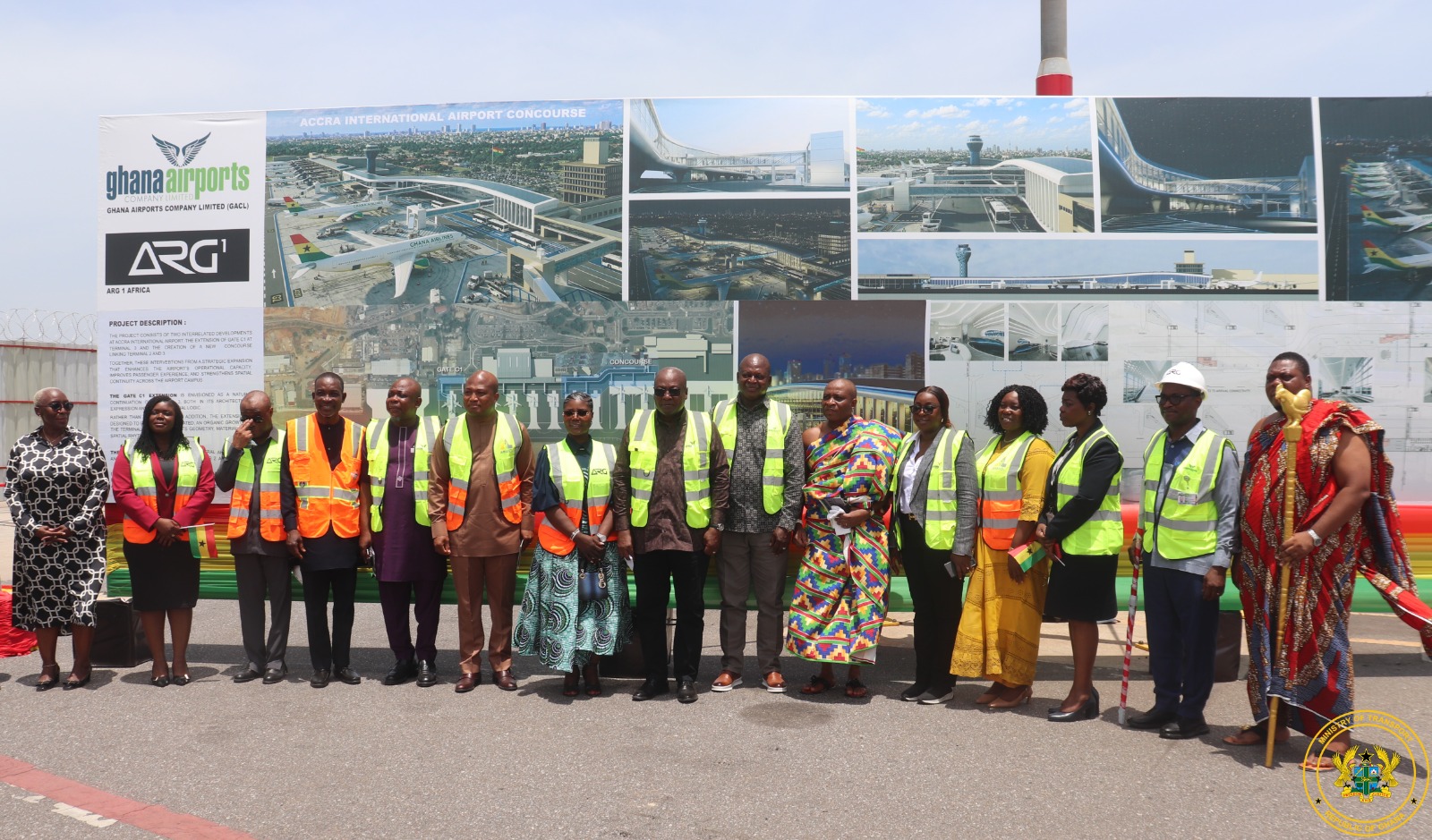 PRESIDENT JOHN DRAMANI MAHAMA CUTS SOD FOR NEW CONCOURSE AT THE ACCRA INTERNATIONAL AIRPORT