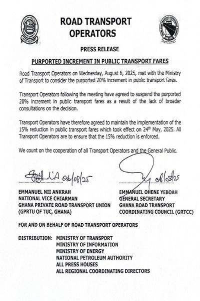 PURPORTED INCREMENT IN PUBLIC TRANSPORT FARES