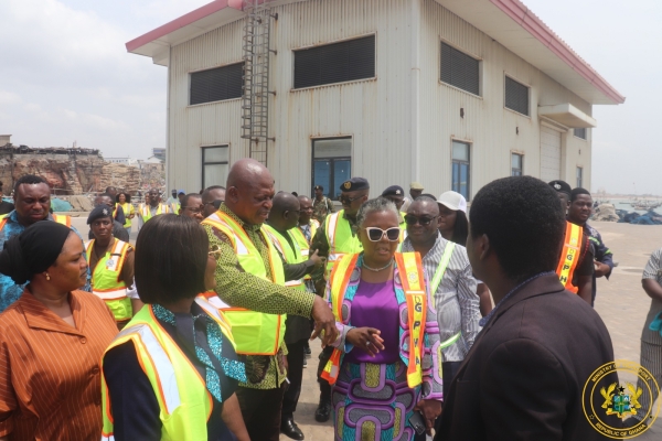 MINISTER INSPECTS DREDGING WORKS AT TEMA PORT, TOURS JAMESTOWN FISHING HARBOUR